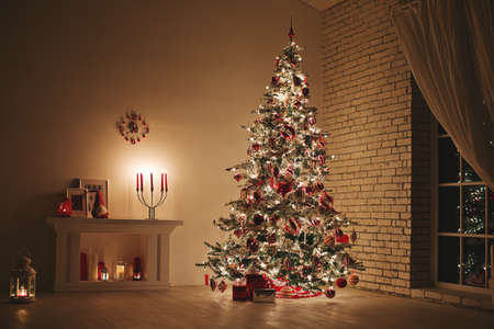 Christmas decor in the house. High quality photo.の写真素材