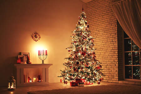 Christmas decor in the house. High quality photo.の写真素材