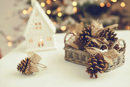 Christmas home decor, beautiful holiday decoration. High quality photo.の写真素材