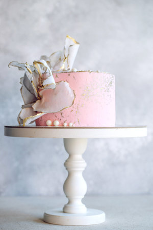 Wedding cake, cake for a wedding. High quality photo.の写真素材