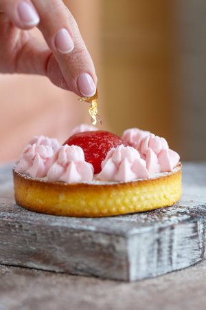 Cake with berries, delicious tartlet. High quality photo