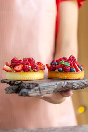 Cake with berries, delicious tartlet. High quality photoの写真素材