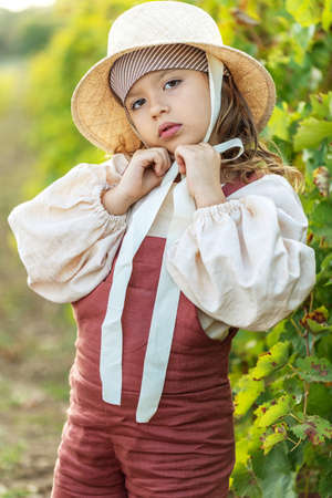 Fashionable little girl. Portrait of a child. High quality photoの写真素材