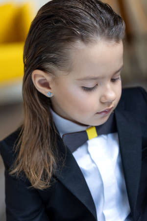 Beautiful little girl. Portrait of a child. High quality photoの写真素材
