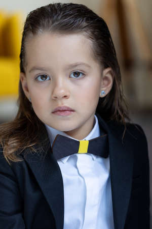 Beautiful little girl. Portrait of a child. High quality photoの写真素材
