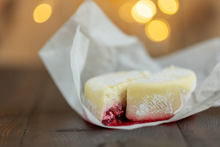 Nice cake. Unusual culinary product. Interesting food. High quality photoの写真素材