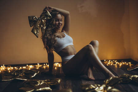 Sexy woman. Beautiful girl in lingerie. High quality photoの写真素材