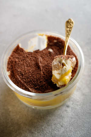 Tiramisu. Dessert with cream for breakfast. High quality photoの写真素材