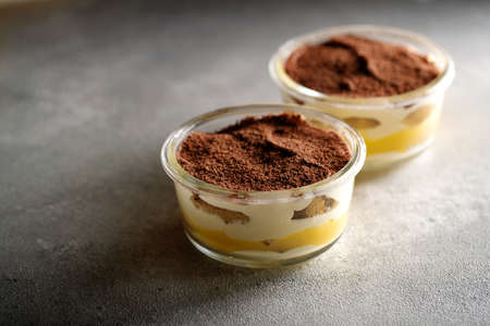 Tiramisu. Dessert with cream for breakfast. High quality photoの写真素材