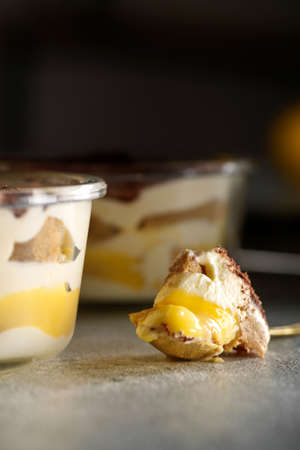 Tiramisu. Dessert with cream for breakfast. High quality photoの写真素材