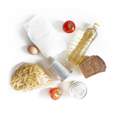 Banner for food grocery on whiteの写真素材