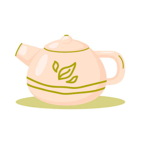 Ceramic teapot, kettle. Tea. Vector illustration, clip-artのイラスト素材