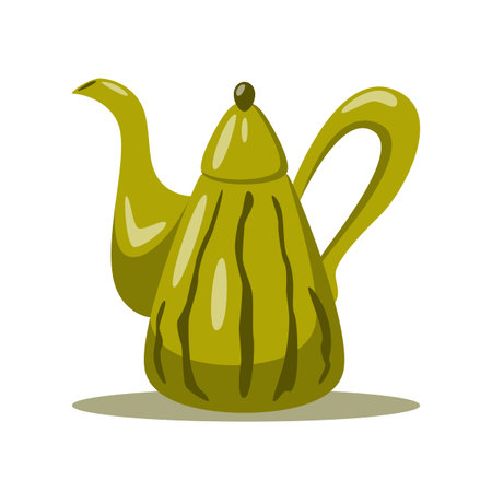 Ceramic teapot, kettle. Tea. Vector illustration, clip-artのイラスト素材