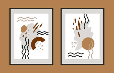 Abstract background. Poster, wall art. Abstract decor for interior. Vector illustrationのイラスト素材