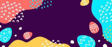 Abstract colorful background for Easter. Happy Easter. Vector illustration with easter eggs and...