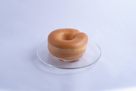 donut on  glass dish