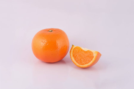Mandarin oranges on white backgroundの写真素材