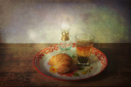 vintage of food picture tea timeの写真素材