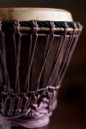 Close up of the Djembe headの写真素材