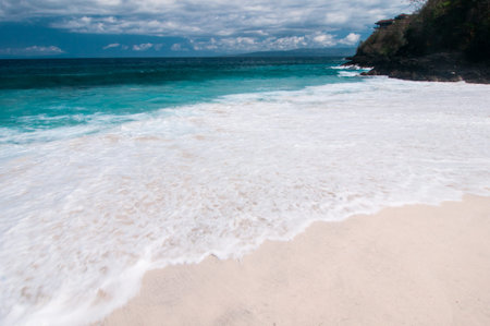 Beach with white sand  Padangbai, Bali, Indonesia の写真素材