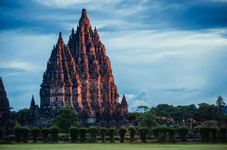 Prambanan Temple on sunset, Central Java, Indonesiaの写真素材