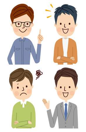 Young men talkingのイラスト素材