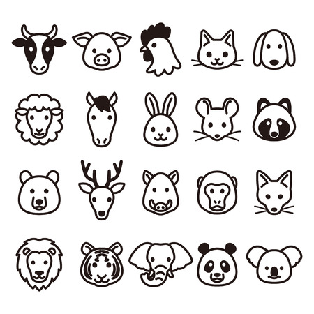 Animal iconsのイラスト素材