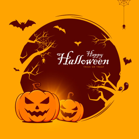 Happy halloween party background - Vector illustrationのイラスト素材