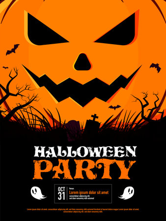 Happy halloween party Invite background - Vector illustration