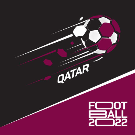Qatar soccer cup tournament 2022 . Modern Football with Qatar flag patternのイラスト素材