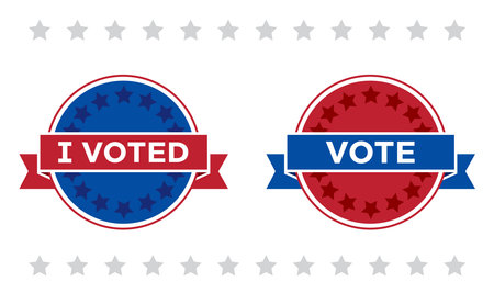 American political vote badges and icons for presidential election in vector formatのイラスト素材