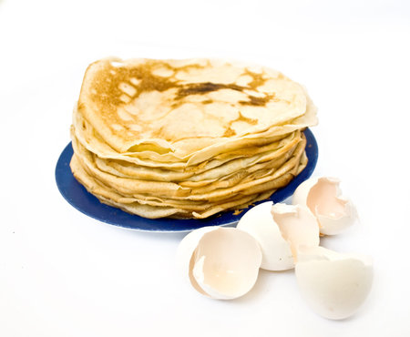 pancake and shell in white