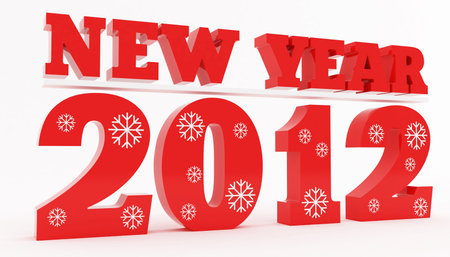 new-year composition - 2012 in snowflakes の写真素材