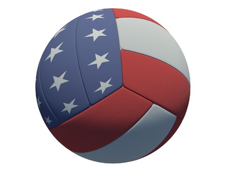 leather volleyball ball on isolated background (American skin)の写真素材