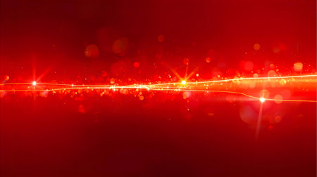 Abstract red background with light rays and bokeh. Vector illustration Generative AIの素材