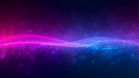 Futuristic technology wave background with glowing particles. Vector illustration. Generative AIの素材