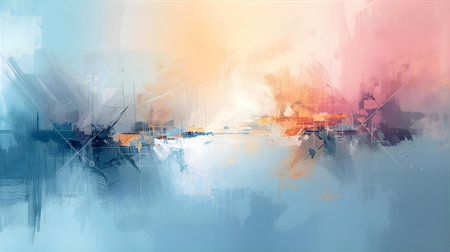Abstract background with blue, orange and yellow colors. Vector illustration Generative AIの素材