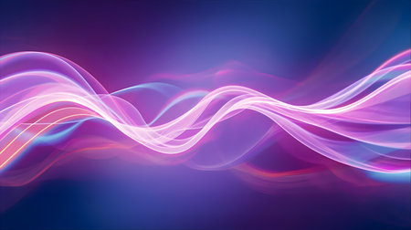 abstract background with glowing waves, lines and bokeh effect Generative AIの素材