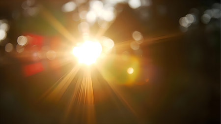 abstract of sun with flare. natural background with lights and sunshine wallpaper Generative AIの素材
