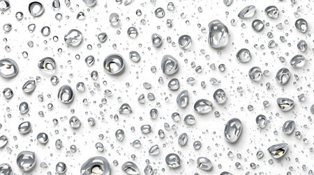 Water drops on white background. Water drops on glass. 3d illustration Generative AIの素材