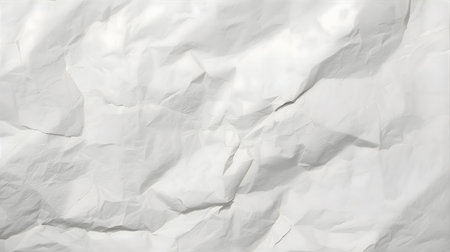 Crumpled paper texture background. White crumpled paper Generative AIの素材