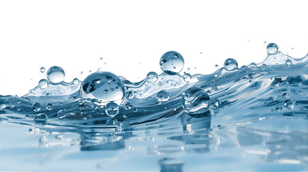 Water splash isolated on white background. 3d rendering, 3d illustration Generative AIの素材