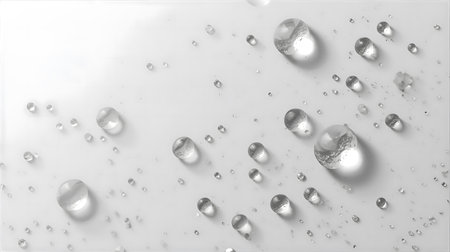 Water drops on white background. 3d rendering, 3d illustration Generative AIの素材