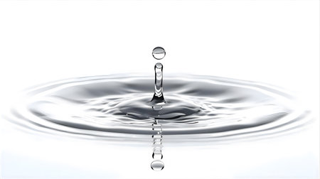 Water drop with ripples on a white background. 3d illustration Generative AIの素材