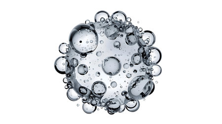 Water bubbles isolated on white background. 3d rendering, 3d illustration Generative AIの素材