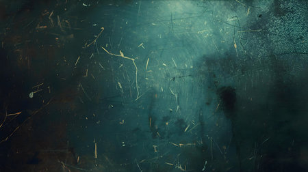 Grunge metal background or texture with scratches and cracks. Dark green Generative AIの素材