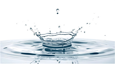 splash of water on a white background. closeup of photo Generative AIの素材