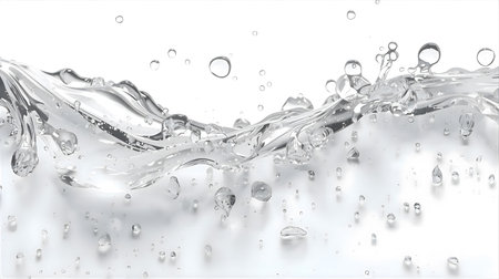 Clean water with air bubbles on white background. 3d rendering Generative AIの素材