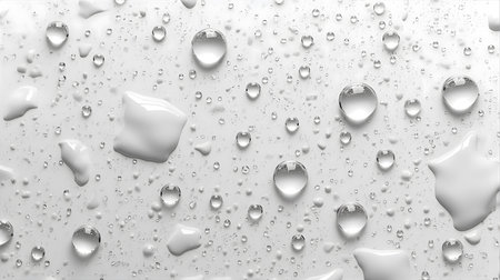 Water drops on white background. 3d rendering, 3d illustration Generative AIの素材