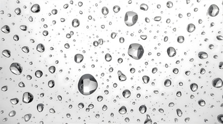 Water drops on glass background. Realistic 3d vector illustration Generative AIの素材